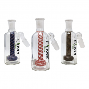 14mm Clover Glass 45 Angle Wig Wag Art Shower Head perc Ash Catcher - [WPG-38]